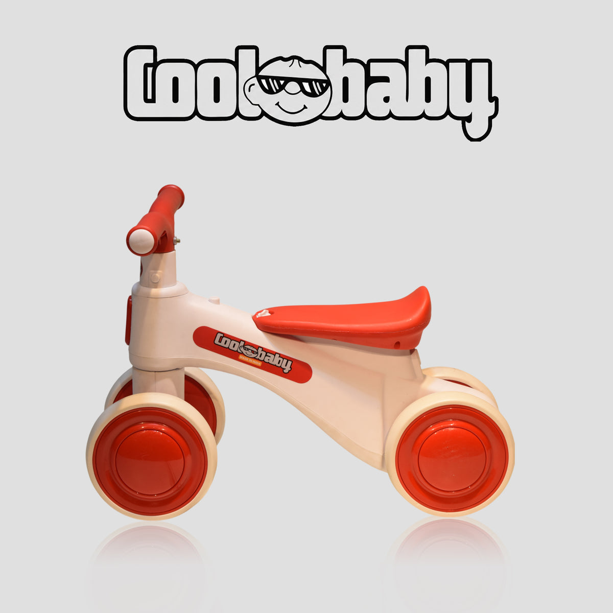 Red Coolbay 2010 Rider bicycle with a sleek frame and sturdy wheels, designed for kids' outdoor riding fun.