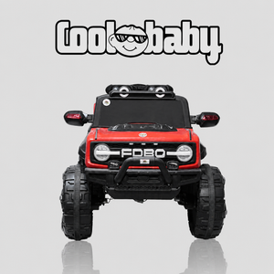 Coolbaby 2288 kids electric ride-on 4x4 SUV toy jeep in red and black, featuring a sturdy design and realistic details.