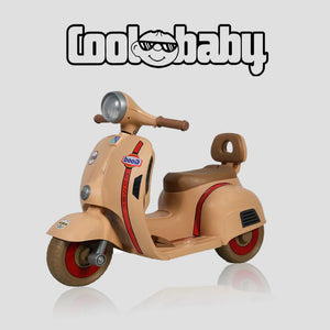 Coolbaby Mini Toy Scooter in brown, featuring a compact design and safety handlebars for young children.