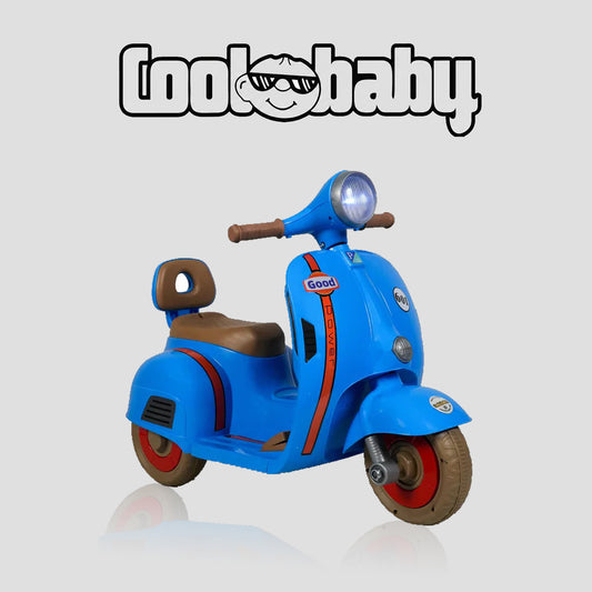Blue Coolbaby Mini Toy Scooter with handlebars and wheels, designed for young children to ride and play.