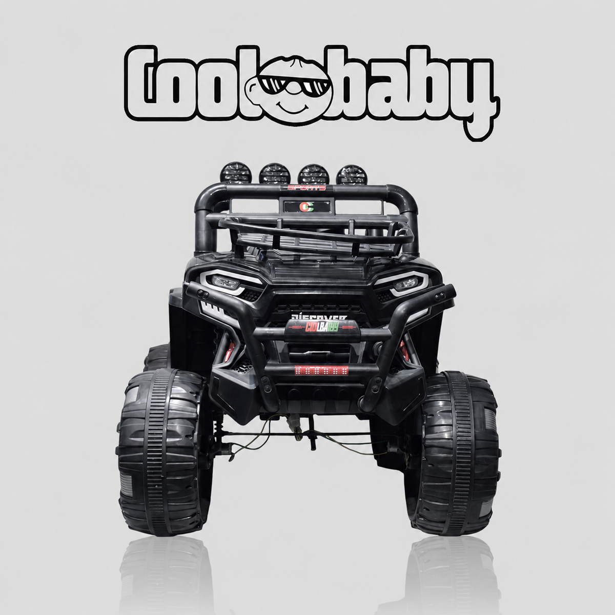 Coolbaby 6188 Discover Off-Road Jeep toy in vibrant red with large tires and open cabin, suitable for outdoor play.