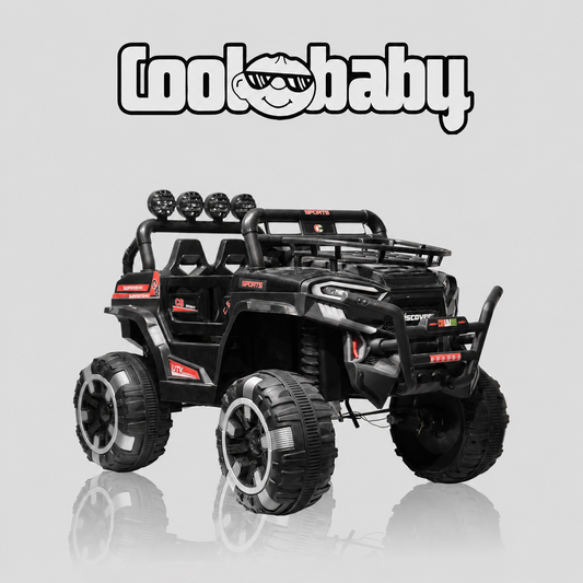 Coolbaby 6188 Discover Off-Road Jeep toy, rugged design for kids, featuring large wheels and sporty details in vibrant colors.