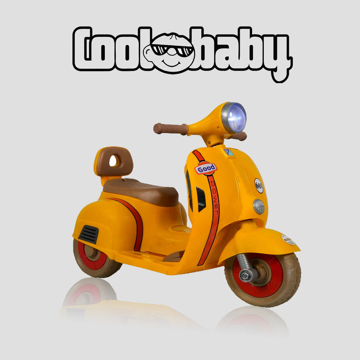 Yellow Coolbaby Mini Scooter toy with handles and wheels, designed for children to ride and play.