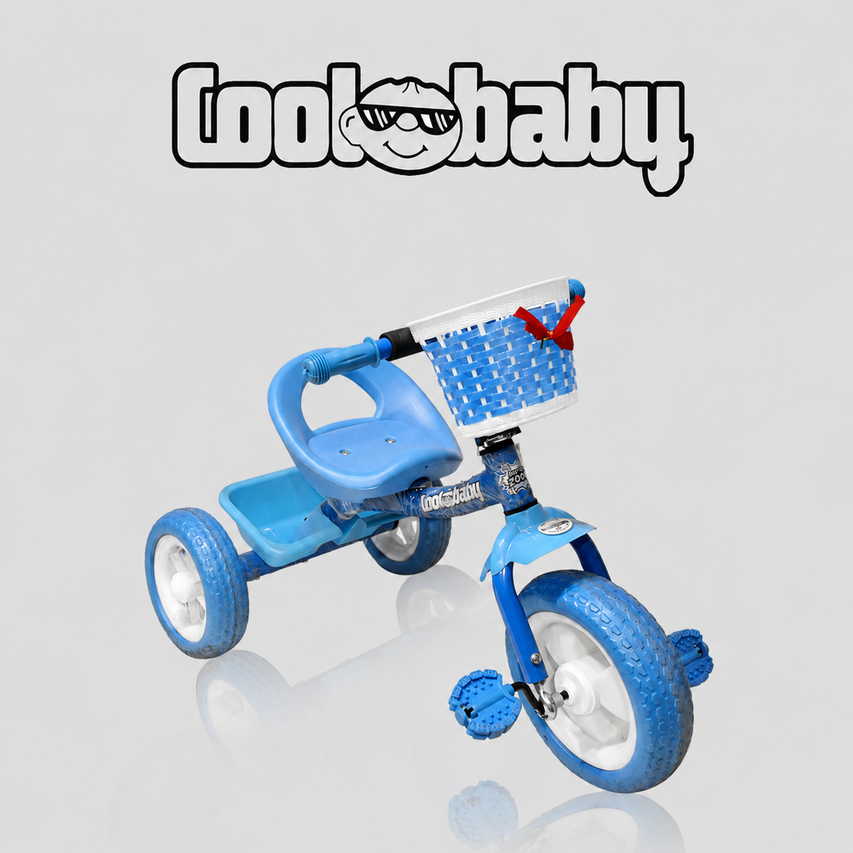 Colorful toddler tricycle with three wheels from coolbaby.co.in, featuring a sturdy frame and comfortable seat for young children.