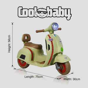 Coolbaby Mini Scooter toy resembling a Vespa, with a sleek design and vibrant colors for kids' outdoor play.